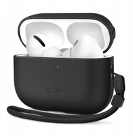 Mbulesë Tech-Protect NaturalFit për AirPods Pro 3, lëkurë, e zezë