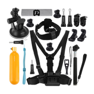Set aksesorësh Puluz PKT3043B, 20 pjesë, për kamera sportive, shumëngjyrësh