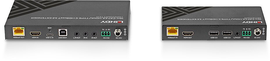 Extender KVM Lindy 70m Cat.6A HDMI Type C HDBaseT 3.0, 4K60 HDR, i zi