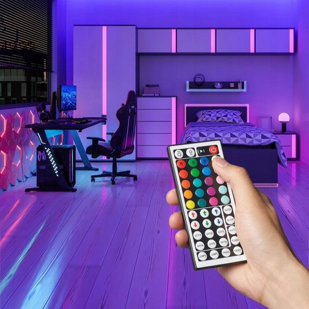 Декоративна LED лента Vention Neon Light Strip, 2m, USB 5V, со далечински управувач, IP65, повеќебојна