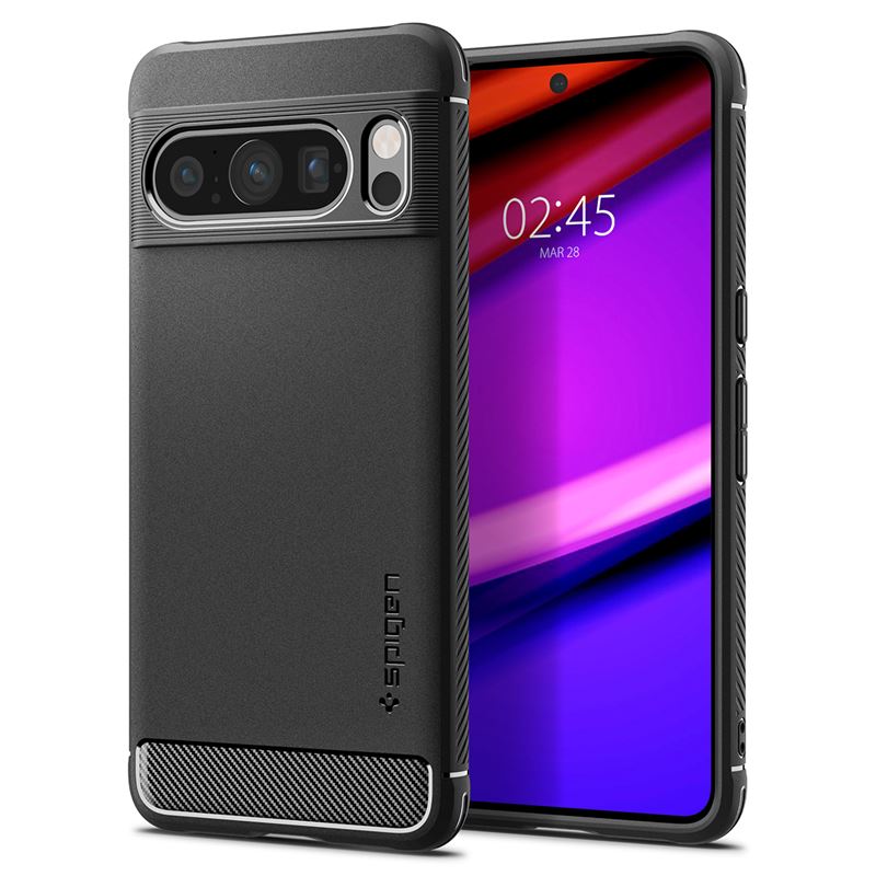Mbrojtëse për celular Google Pixel 8 Pro Spigen Rugged Armor, i zi mat