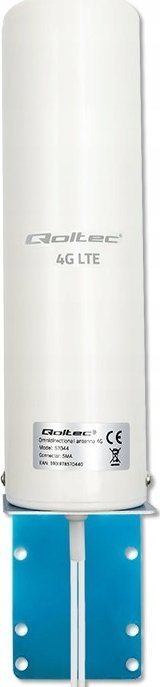 Надворешна антена 4G LTE Qoltec DUAL, 5 dBi, оминидивидуелна, бела