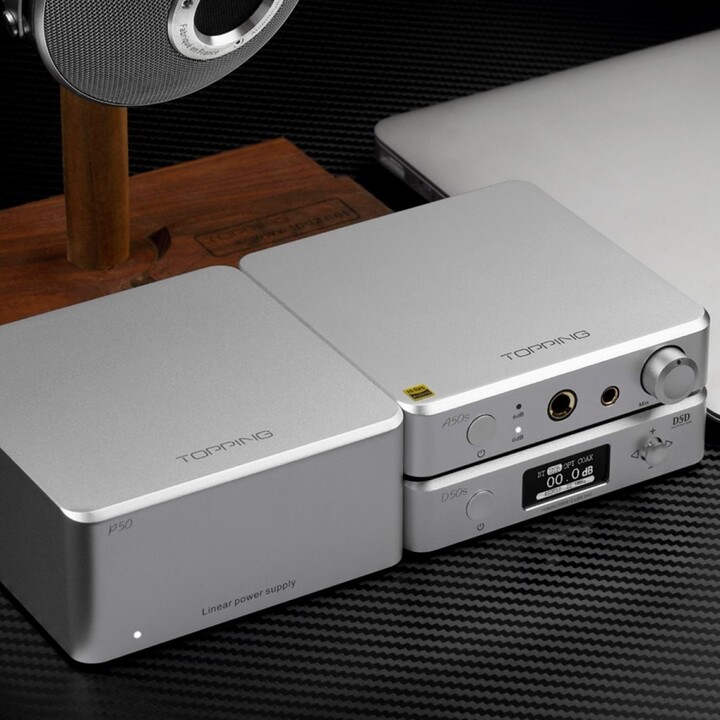 [OUTLET] Përforcues Topping A50S, për kufje, i argjendtë