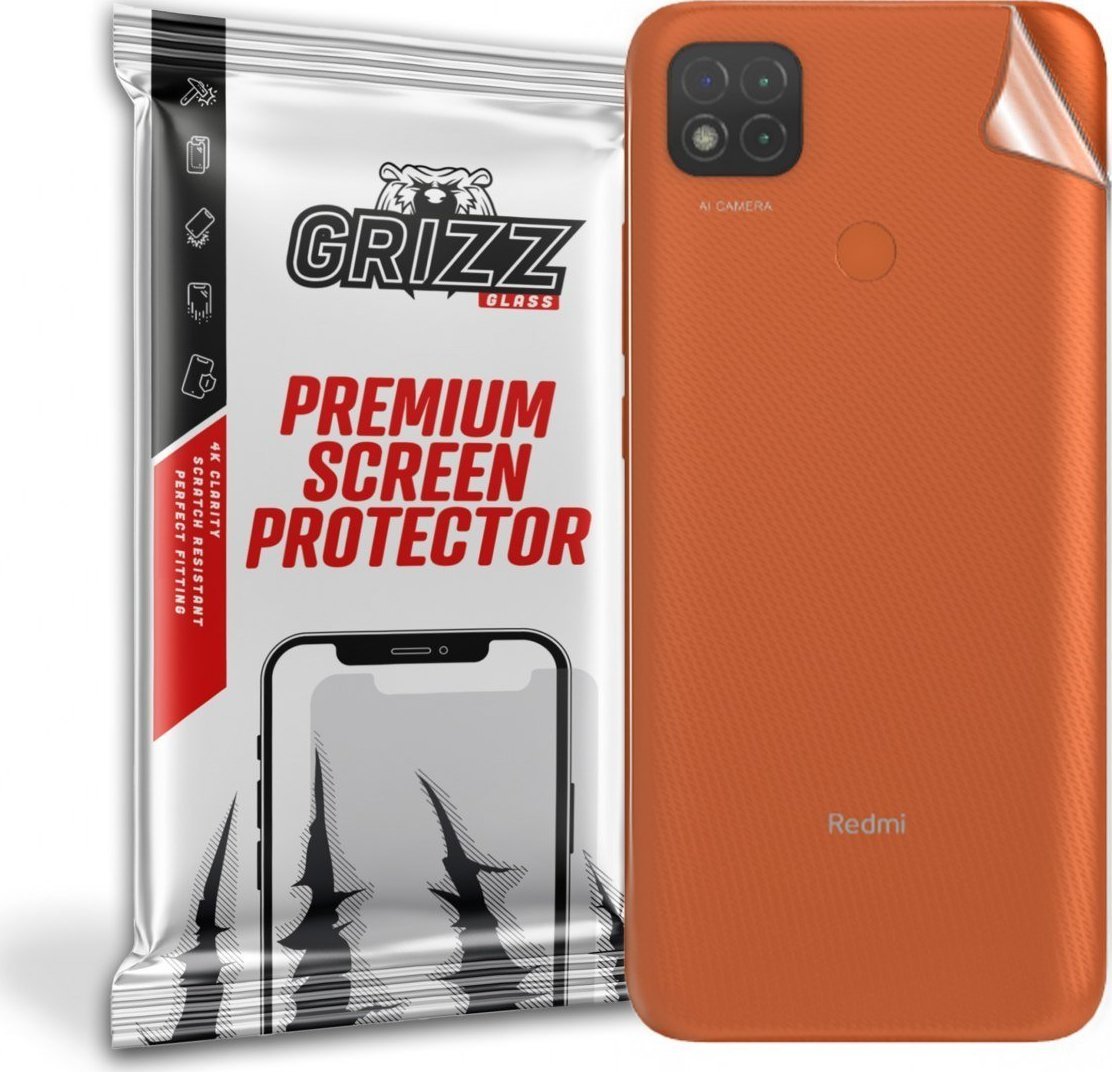 Film mbrojtës pasme GrizzGlass për Xiaomi Redmi 9C, përfundim sateni, transparent