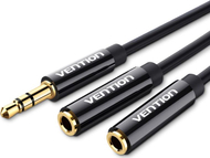 Kabllo audio splitter Vention, 3.5mm mashkull në femër, e zezë