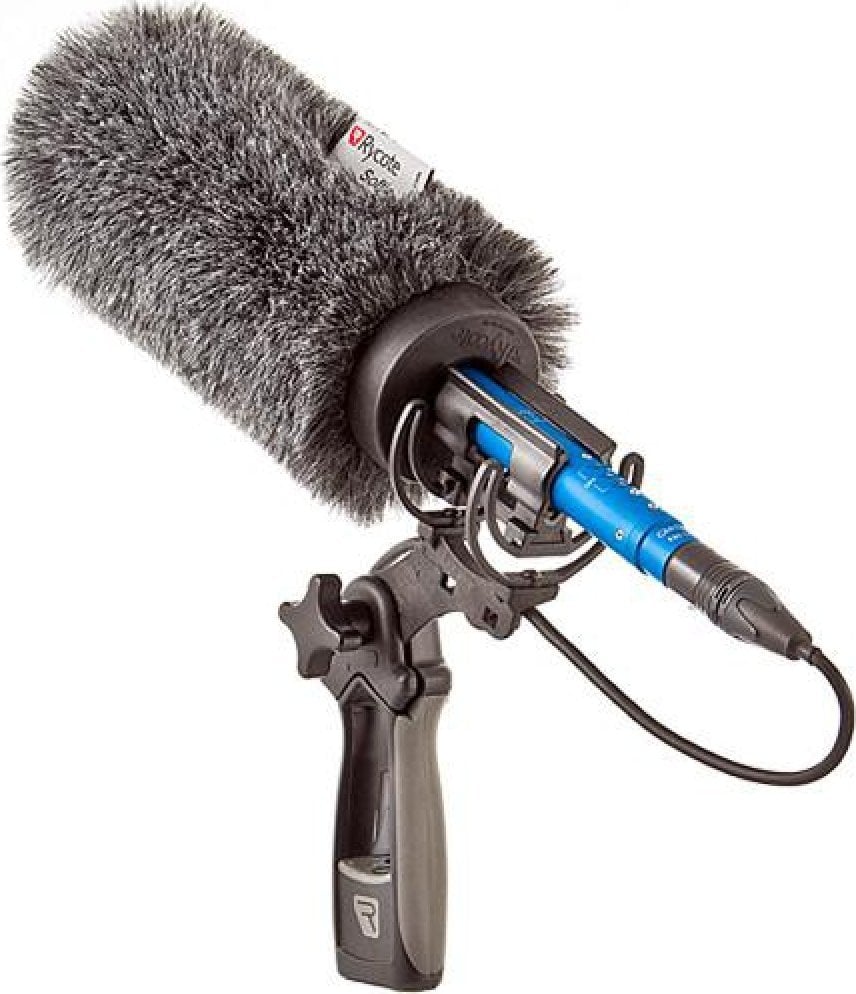 Kit mbrojtës mikrofoni Rycote Classic Softie 12cm, me shock mount Lyre, me pistol grip