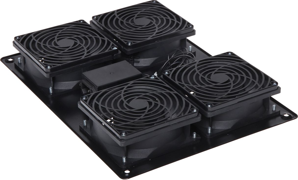 Panel ftohës për kabinet RACK Delta A19-4W, 4 ventilatorë, 230V AC, i zi