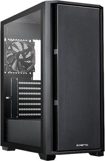 Kutia kompjuterike Chieftec Pro MIDI Series AS-02B-TG-OP, xham anësor, e zezë