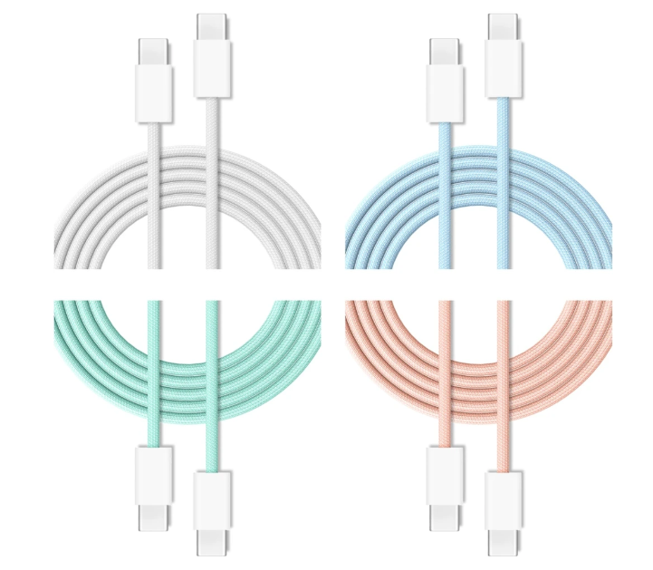 Kабел USB-C Cubenest, 60W, 1m, сет 4 парчиња, бел