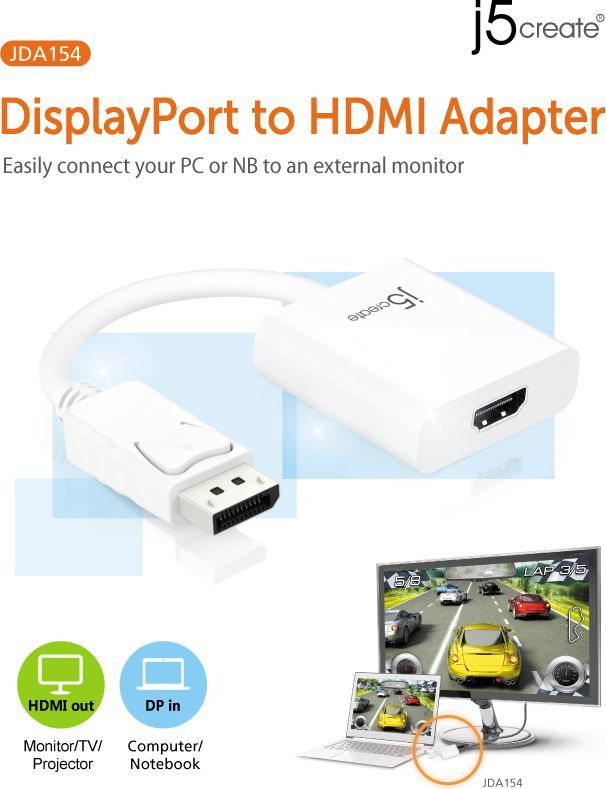 Adapter HDMI J5CREATE JDA154