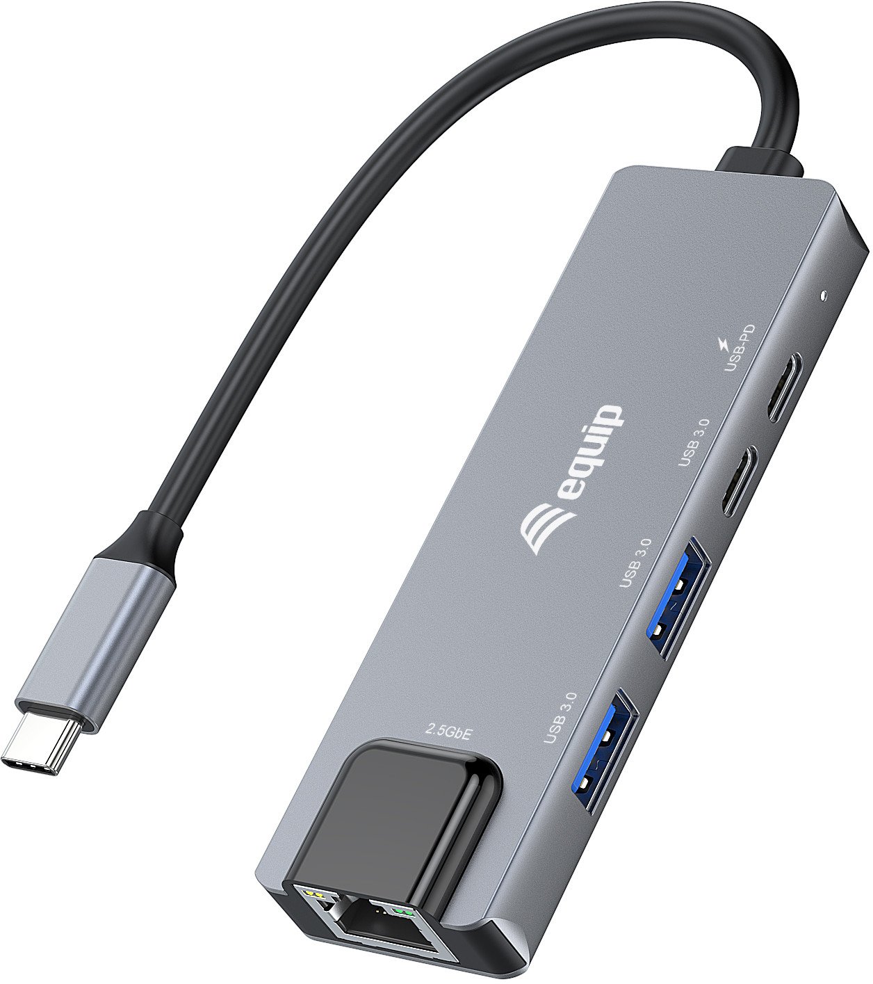 Adaptues rrjeti Equip USB C në RJ45, 2.5 Gbps, USB 3.2, gri