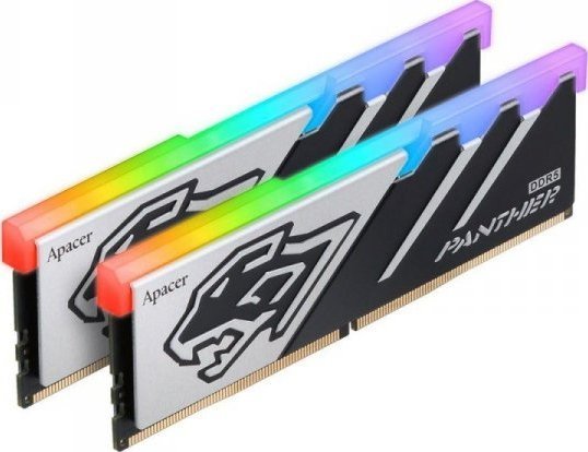 Memorie RAM Apacer Panther RGB DDR5, 32GB 2x16GB, 6000MHz, e zezë argjendtë