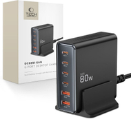 Karikues desktop Tech-protect DC80W-GAN, 6 porta, 80W PD QC3.0, i zi