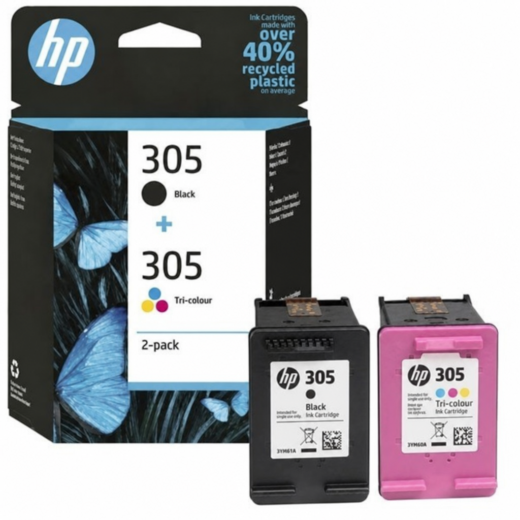[OUTLET] Ngjyrë për printer HP ink No. 305 2-Pack 6ZD17AE Inkjet, e kaltër/magenta/verdhë