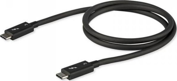 Kabllo Thunderbolt 3 StarTech TBLT34MM80CM, USB C në USB C, 0.8 m, e zezë