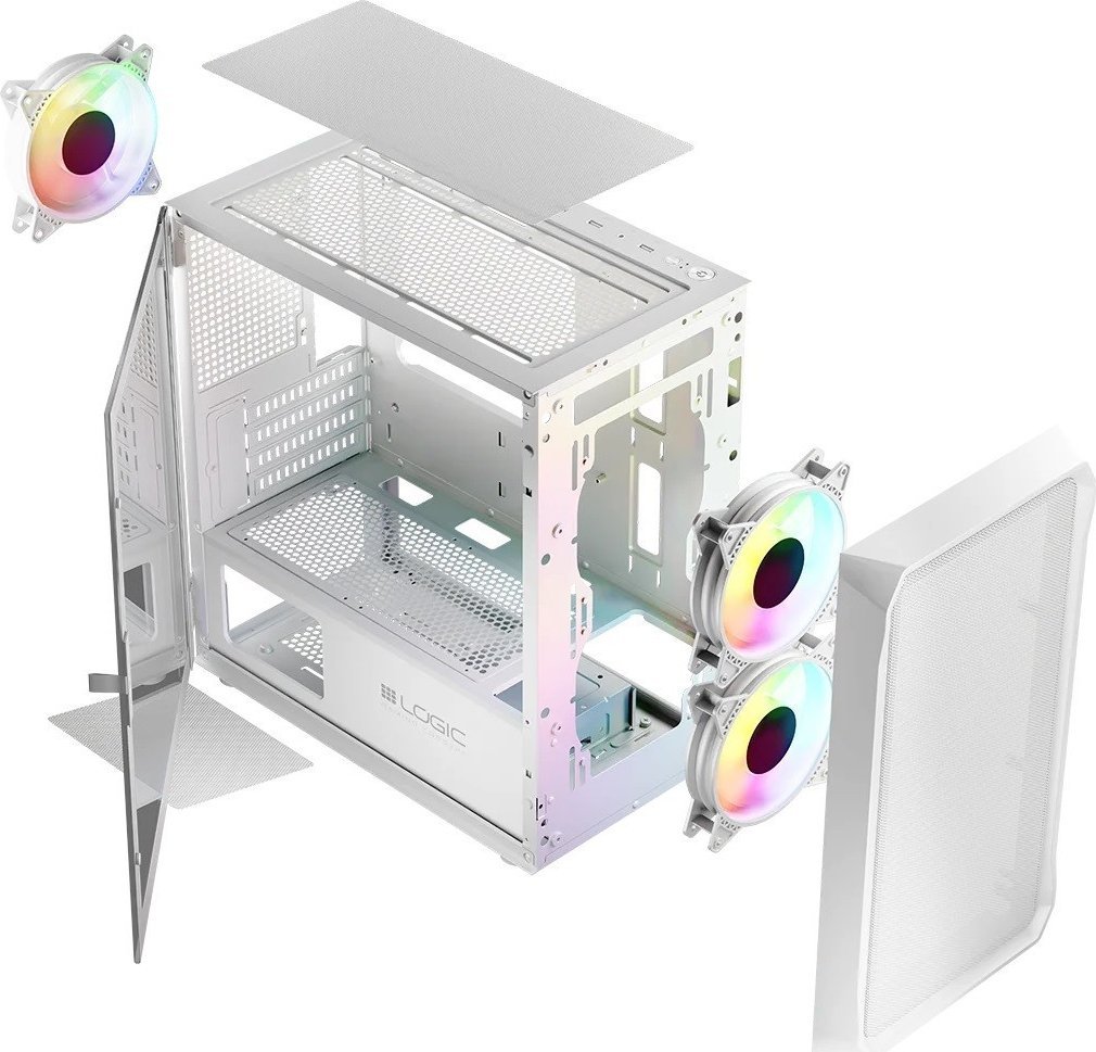Kasë Logic Concept Portos Mini ARGB, e bardhë, Mini Tower