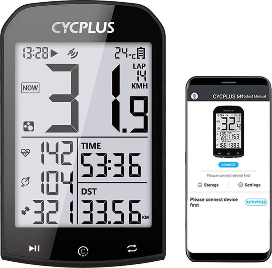 Kompjuter biçiklete Cycplus M1, ekran 2.9", Bluetooth ANT+, i zi