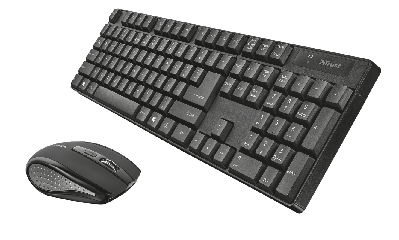 Set tastierë dhe maus Trust Ximo, wireless, i zi