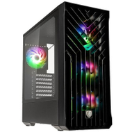 Kase PC Kolink Unity Cascade ARGB – Mid-Tower, 4 Fan ARGB të Parainstaluar, Panel Mesh & Xham i Temperuar – Black
