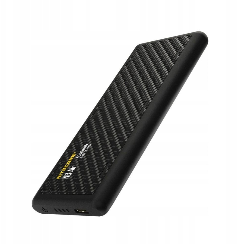 Power bank Nitecore NB Air, 5000mAh, PD QC 3.0, IPX7, karbon i zi