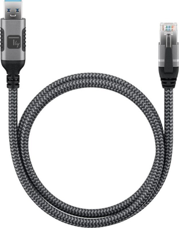 Kabllo rrjeti Techly USB 3.2 Type A në Ethernet RJ45, CAT6, 1000 Mbit/s, 3m, argjendtë e zezë