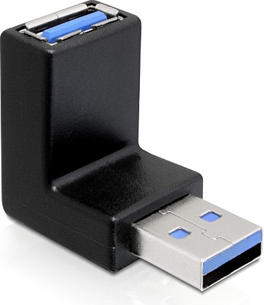 Përshtatës USB DeLOCK 3.0 M/F, kënd 270°, i zi