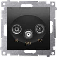 Prizë antene Kontakt Simon 54 DASK.01/49, modul final R TV SAT, e zezë mat