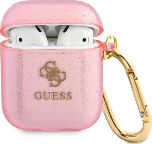 Mbrojtëse Guess GUA2UCG4GP Glitter Collection për AirPods 1/2, rozë