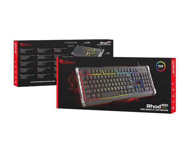 Tastierë Gaming Natec Rhod 400, USB, e zezë