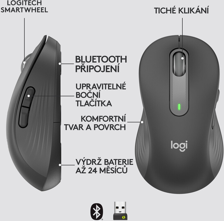 Глувче Logitech M650L, графит