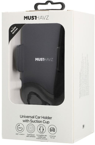 Mbajtëse universale veture Musthavz, për telefon deri 9cm, kupë thithëse, e zezë