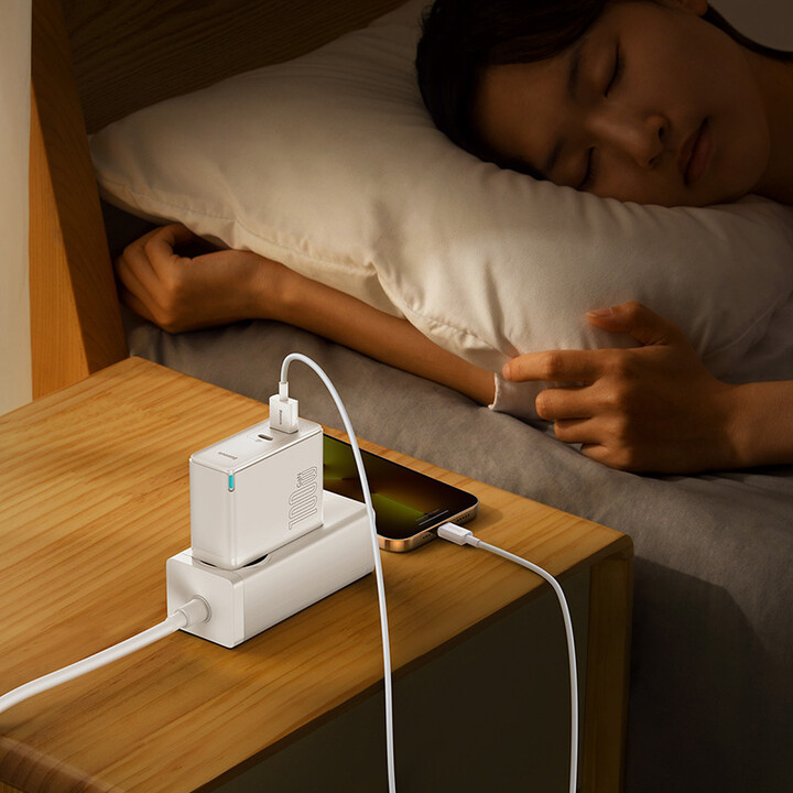 Karikues Baseus GaN5 Pro, USB-C, USB-A, 100W, i bardhë