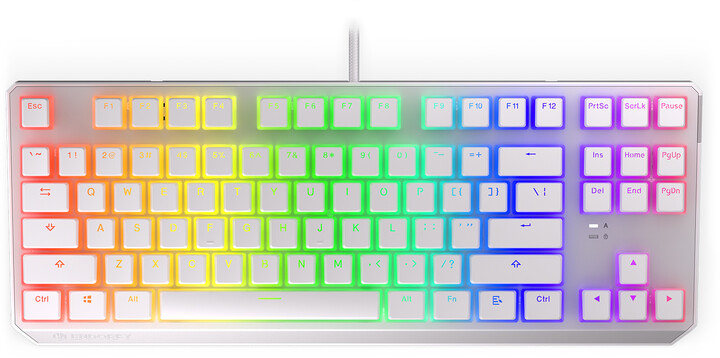 Tastierë Endorfy Thock TKL Pudding Onyx White Red, Kailh Red, US, e bardhë