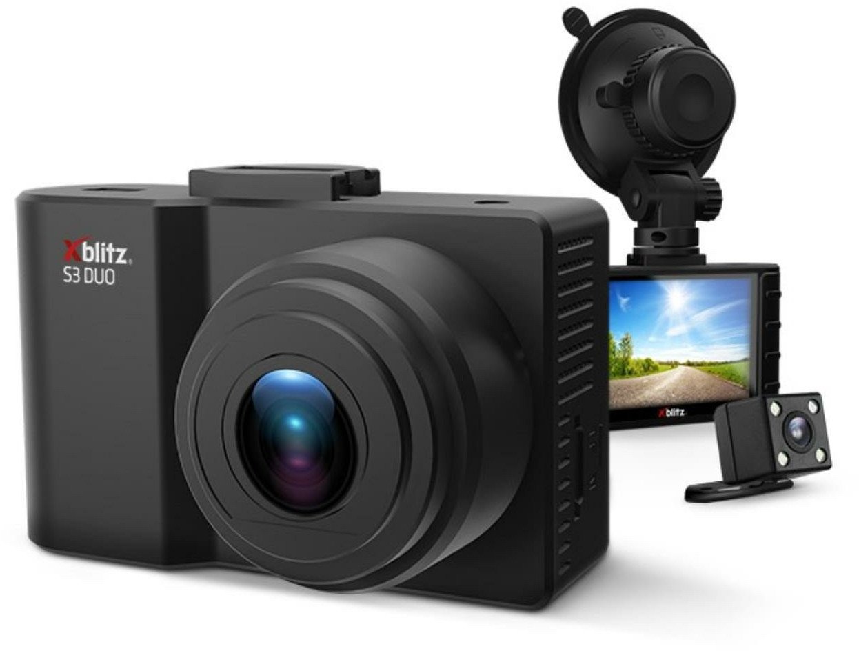 Авто камера Xblitz S3 Duo, двојна предна и задна, Full HD, црна