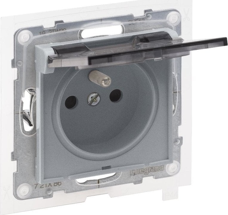 Prizë elektrike Legrand SUNO 721386, 16A, IP44, gri alumini