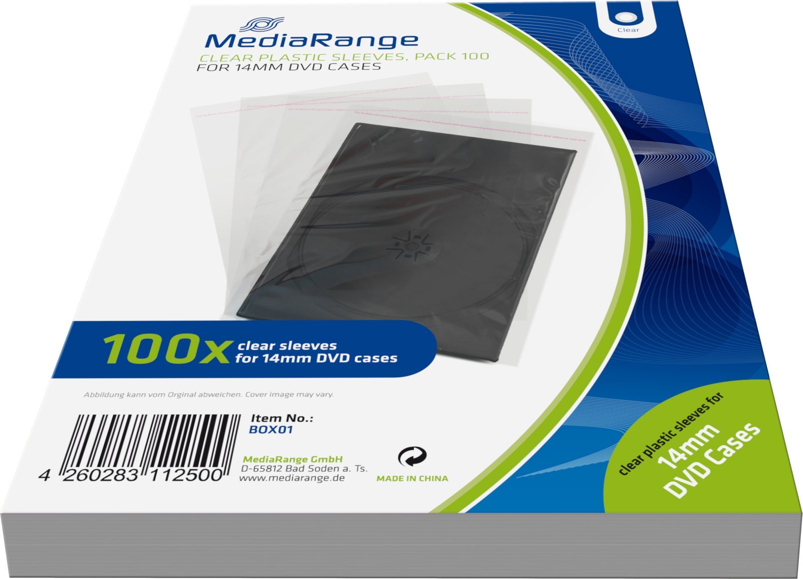Qese mbrojtëse MediaRange, për CD DVD, film plastik transparent, 1 copë