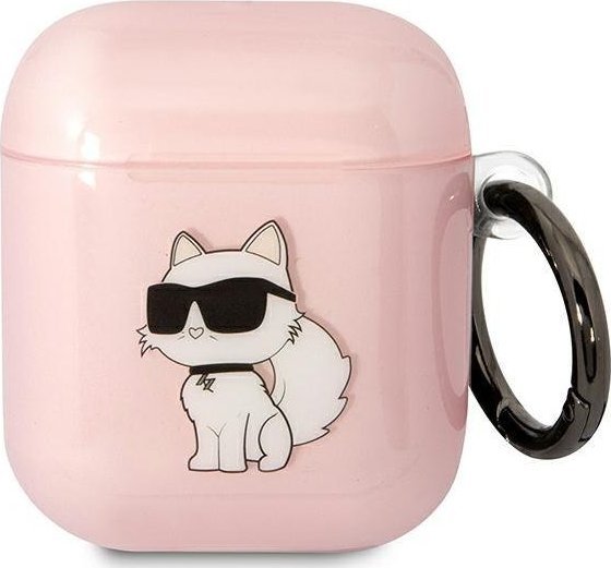 Mbulesë Karl Lagerfeld KLA2HNCHTCP për AirPods 1/2, koleksioni Choupette Ikonik, rozë