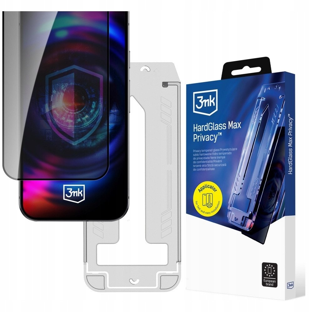 Xham mbrojtës 3MK HardGlass Max Privacy për Apple iPhone 17 Pro Max, me aplikues, transparent