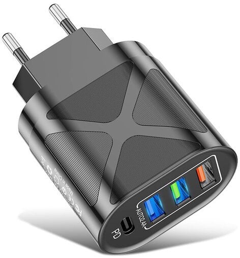Ѕиден полнач Promate GANPORT4, 100W, GaNFast PD Quick Charge 3.0, бел