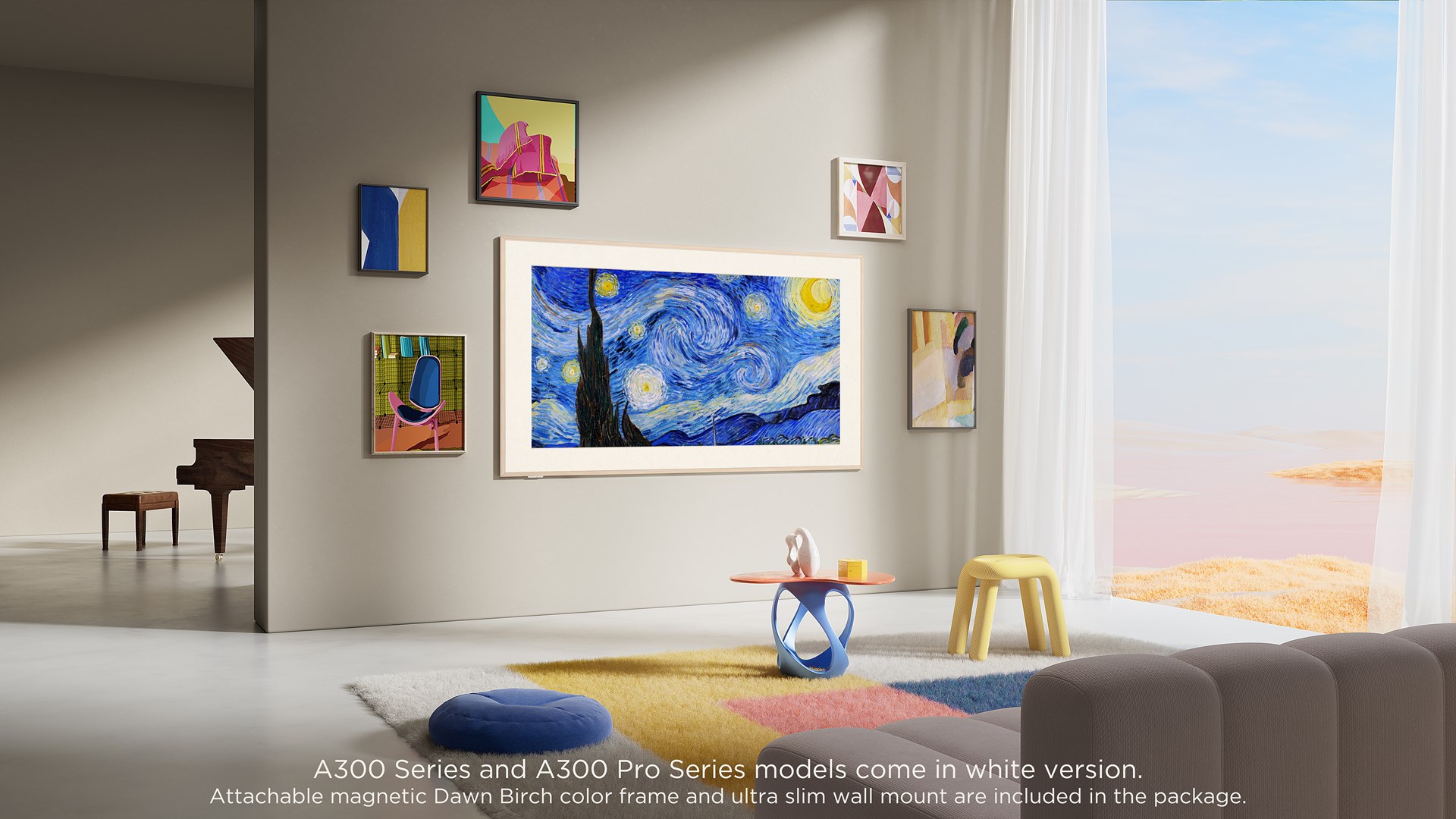 Televizor TCL 55A300W NXTFrame, 55", QLED Pro 4K UHD, i artë