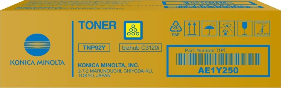 Toneri Konica Minolta TNP-92Y AE1Y250, 4000 faqe, i verdhë