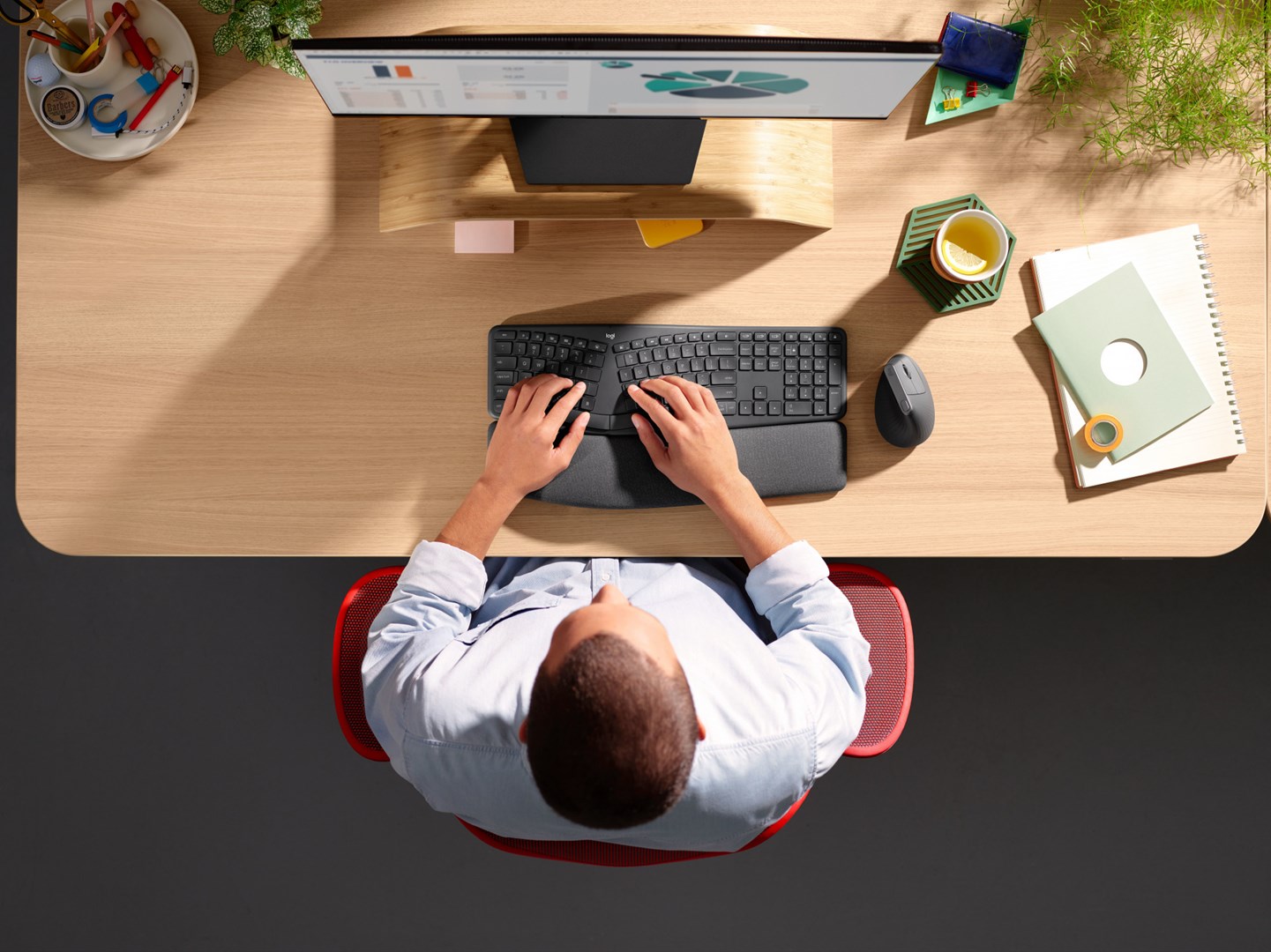 Tastierë Logitech ERGO K860 for Business, ergonomike, e zezë