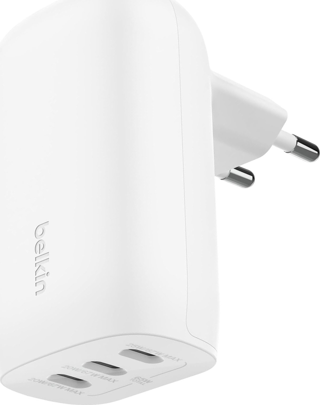 Karikues muri Belkin Boost Charge WCC002VFWH, 3x USB C, 67W, i bardhë