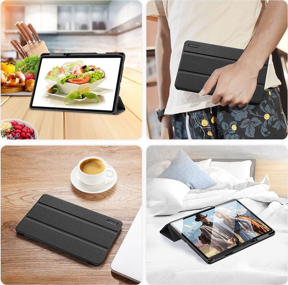 Mbulesë tablet Dux Ducis Domo, Samsung Galaxy Tab S7 FE 12.4", me qëndrim, e zezë