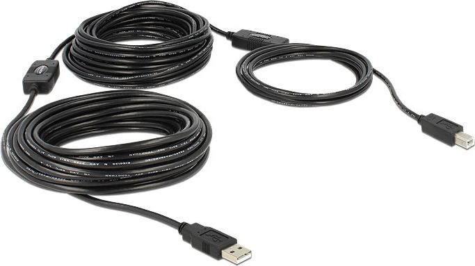 Kabllo USB Delock USB A në USB A, 20 m, USB 2.0, e zezë