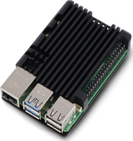 Kuti alumini JustPi për Raspberry Pi 5, ftohje pasive, e zezë
