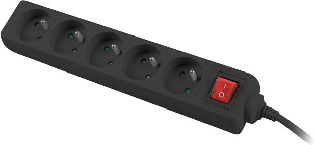 Shirit elektrik Lanberg PS1, 5 prize, kabllo 1.5m, i zi