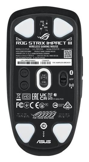 Maus gaming ASUS ROG Strix Impact III Wireless, pa tela, RGB, i zi