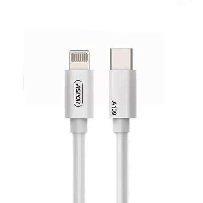 Kabllo fast charge Aspor A109, USB-C/ Lighting, 1m, 2.0A