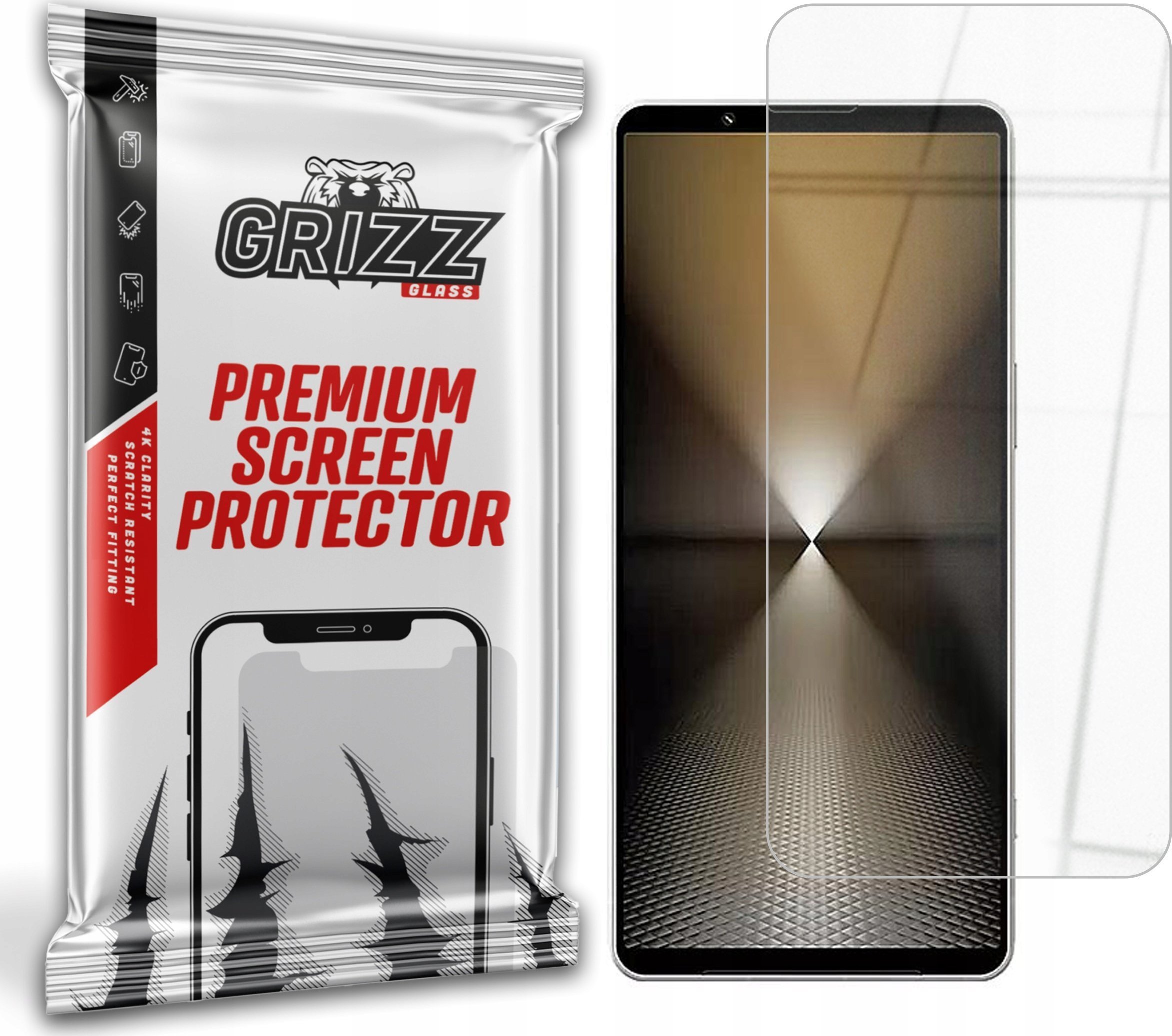 Xham mbrojtës GrizzGlass HybridGlass për Sony Xperia 1 VI, ekran i plotë, transparent